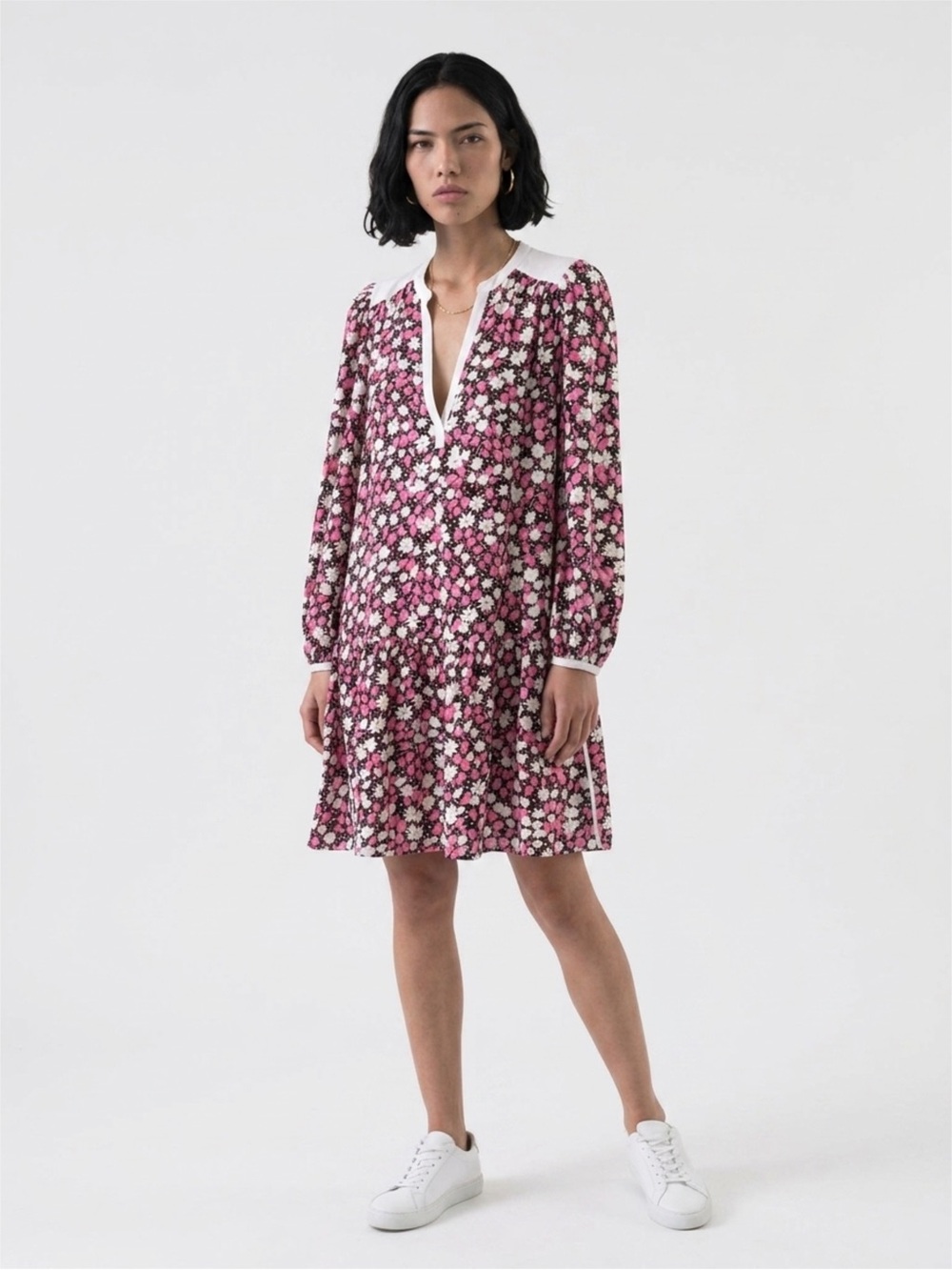 Women’s Pink Floral Long Sleeve Dress